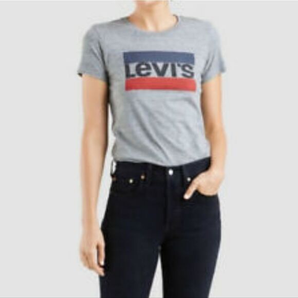 Levi's Tops - Levi's Grey short sleeve logo t-shirt  US M